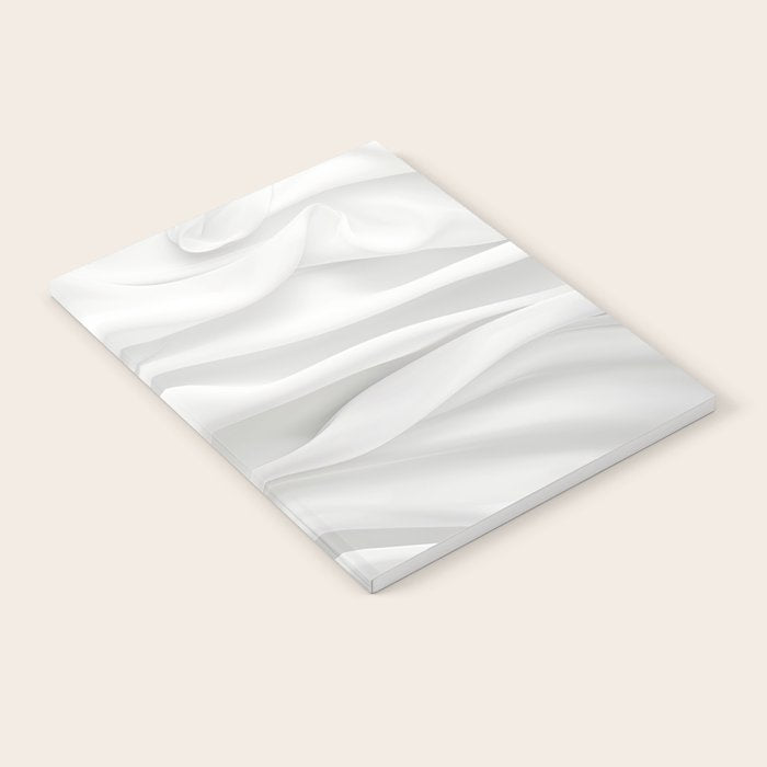White Satin Silky Surface All White Notebook Gallery Image 1