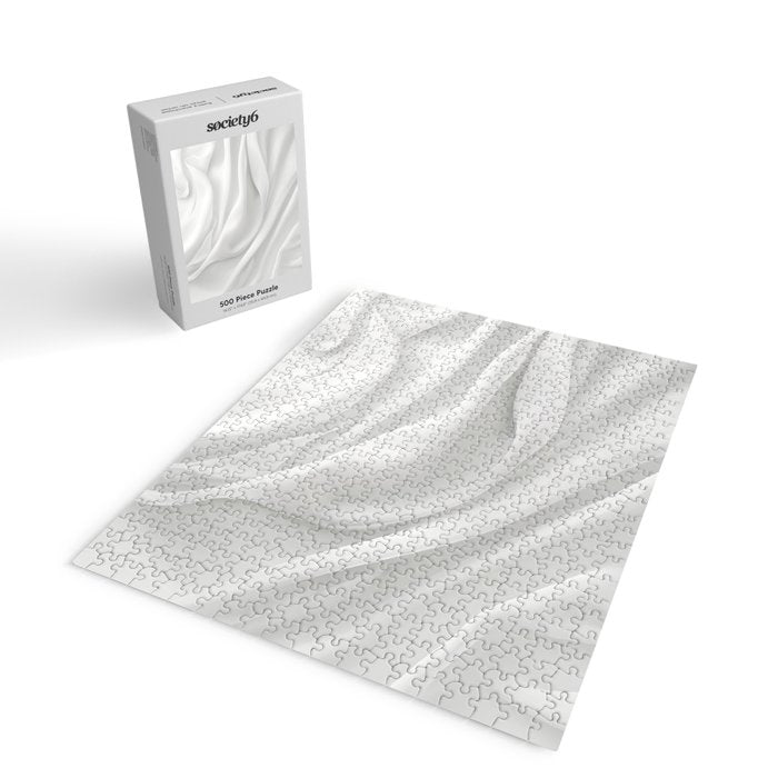 White Satin Silky Surface All White Jigsaw Puzzle Gallery Image 2