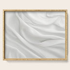 White Satin Silky Surface All White Serving Tray Gallery Image 1