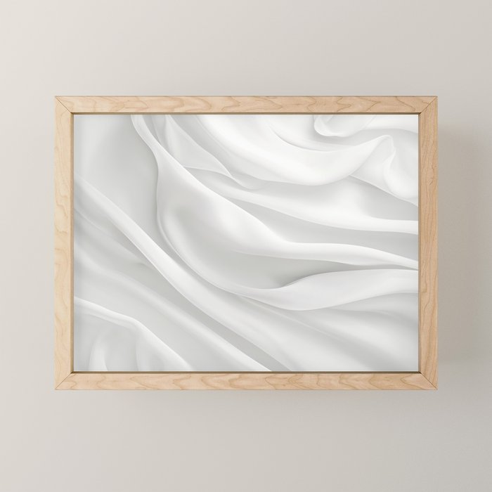White Satin Silky Surface All White Mini Art Print Gallery Image 1