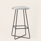 White Satin Silky Surface All White Stool Gallery Image 1