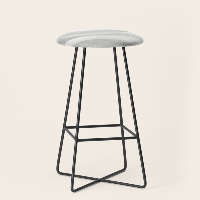 White Satin Silky Surface All White Stool Gallery Image 1