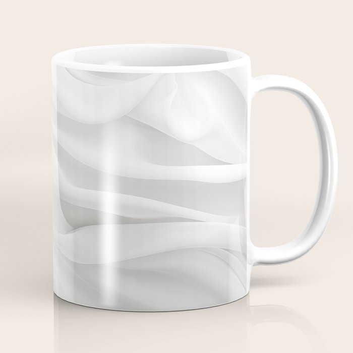 White Satin Silky Surface All White Coffee Mug Gallery Image 1