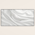 White Satin Silky Surface All White Desk Mat Gallery Image 3
