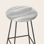 White Satin Silky Surface All White Stool Gallery Image 2