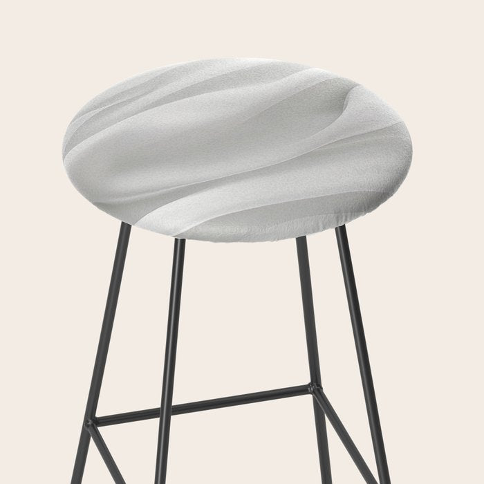 White Satin Silky Surface All White Stool Gallery Image 2