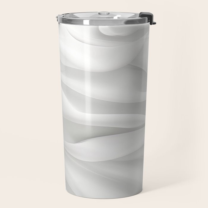 White Satin Silky Surface All White Travel Mug Gallery Image 2