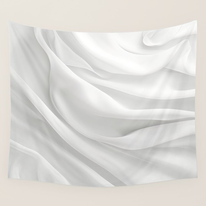 White Satin Silky Surface All White Wall Tapestry Gallery Image 1