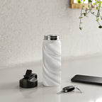 White Satin Silky Surface All White Water Bottle Gallery Image 4