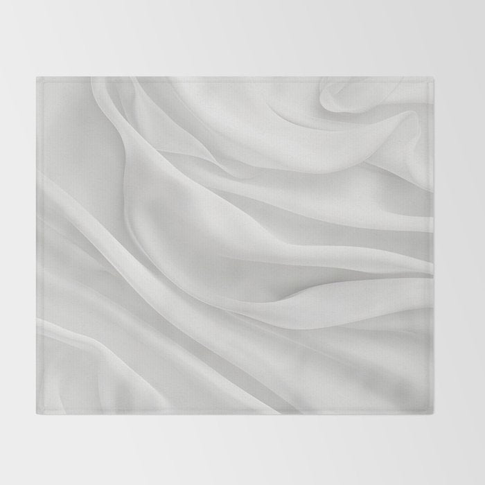 White Satin Silky Surface All White Throw Blanket Gallery Image 2