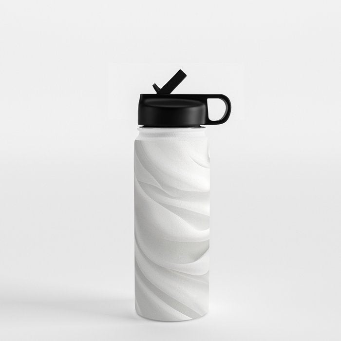 White Satin Silky Surface All White Water Bottle Gallery Image 1