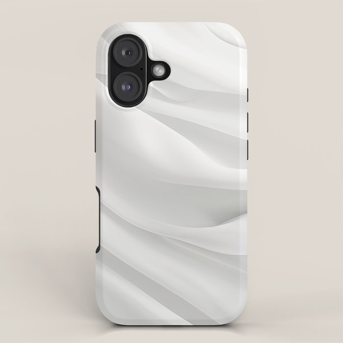 White Satin Silky Surface All White iPhone Case Gallery Image 1