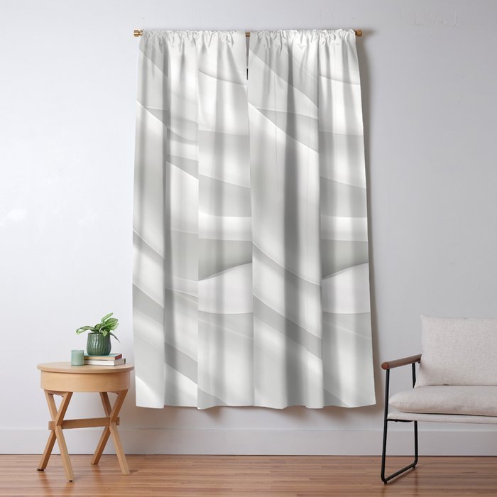 White Satin Silky Surface All White Window Curtain Gallery Image 5