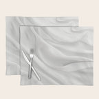White Satin Silky Surface All White Placemat Gallery Image 1