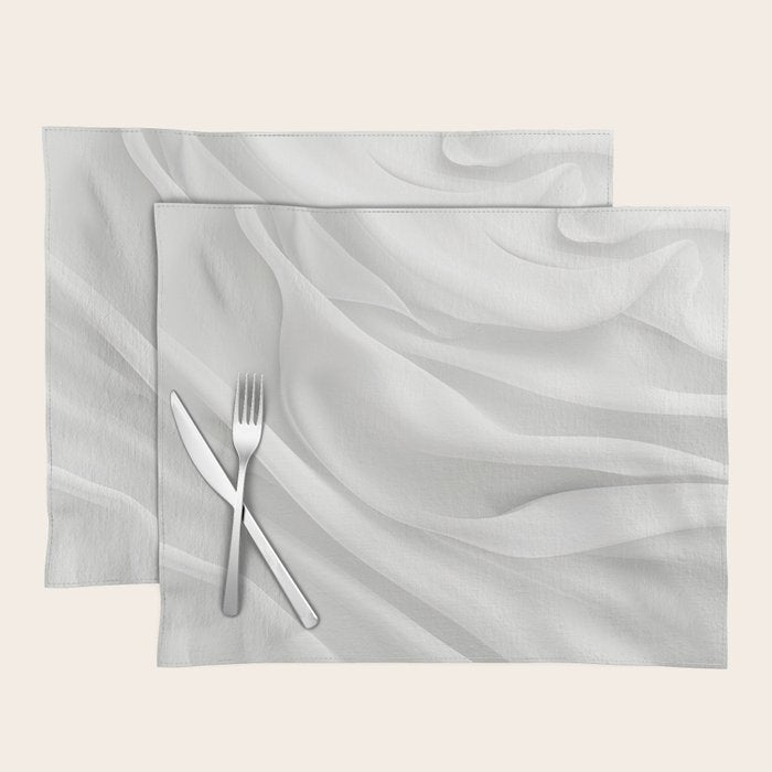 White Satin Silky Surface All White Placemat Gallery Image 1