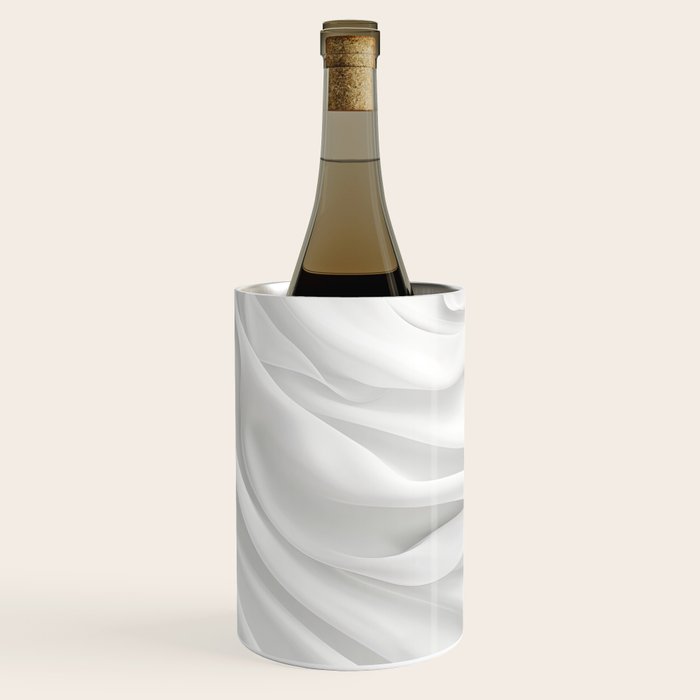 White Satin Silky Surface All White Wine Chiller Gallery Image 1