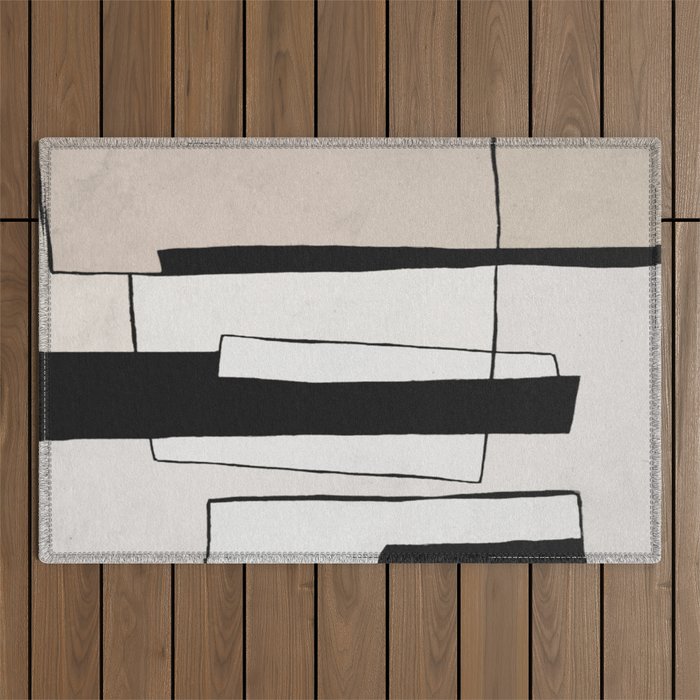 Abstract minimal modern painting 02 Outdoor Rug Gallery Image 1