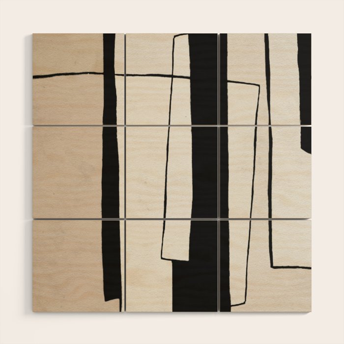 Abstract minimal modern painting 02 Wood Wall Art Gallery Image 1