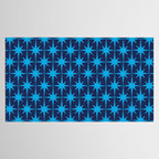 Midcentury Modern Atomic Age Starburst Pattern in Double Blue Tablecloth Gallery Image 2