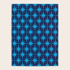 Midcentury Modern Atomic Age Starburst Pattern in Double Blue Poster Gallery Image 4