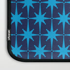 Midcentury Modern Atomic Age Starburst Pattern in Double Blue Laptop Sleeve Gallery Image 3