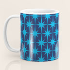Midcentury Modern Atomic Age Starburst Pattern in Double Blue Coffee Mug Gallery Image 3