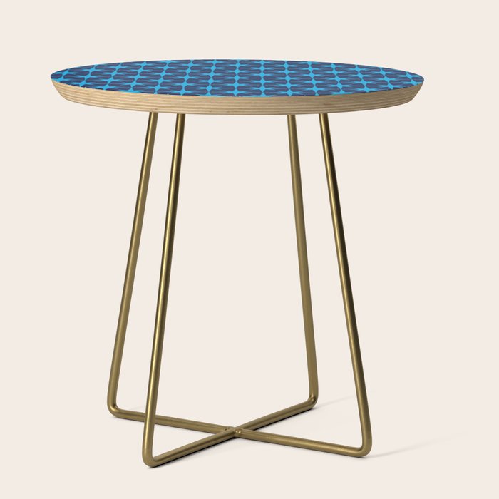 Midcentury Modern Atomic Age Starburst Pattern in Double Blue Side Table Gallery Image 1