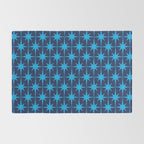 Midcentury Modern Atomic Age Starburst Pattern in Double Blue Rug Gallery Image 2