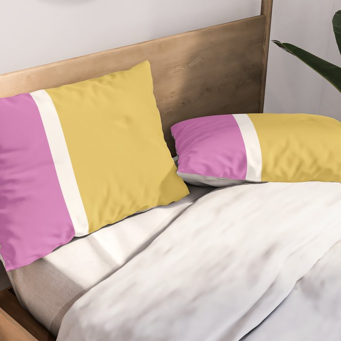 Color Block II Yellow Pink Pillow Sham Gallery Image 2