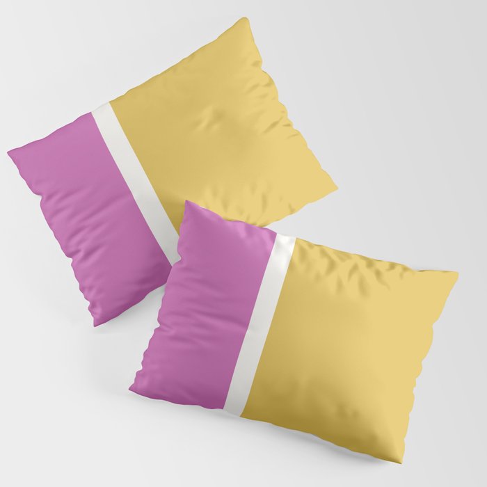 Color Block II Yellow Pink Pillow Sham Gallery Image 1