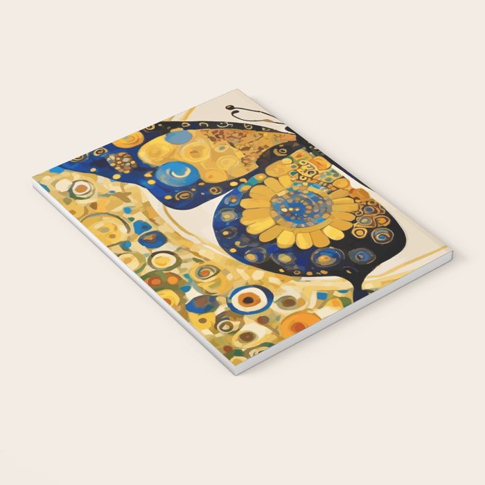 Gustav Klimt Style Blue and Gold Butterfly Notebook Gallery Image 3