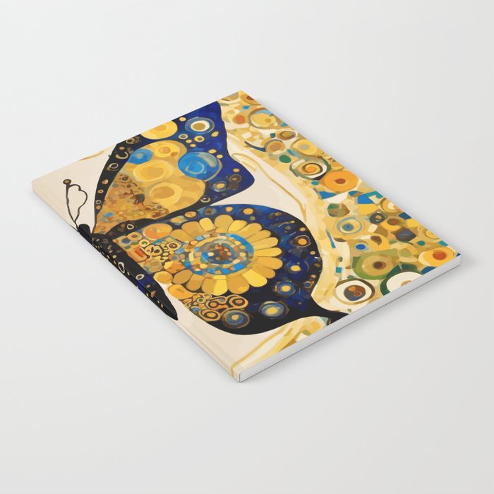 Gustav Klimt Style Blue and Gold Butterfly Notebook Gallery Image 2