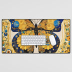 Gustav Klimt Style Blue and Gold Butterfly Desk Mat Gallery Image 1