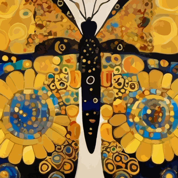 Gustav Klimt Style Blue and Gold Butterfly Coffee Mug Gallery Image 2