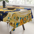 Gustav Klimt Style Blue and Gold Butterfly Tablecloth Gallery Image 3