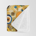 Gustav Klimt Style Blue and Gold Butterfly Throw Blanket Gallery Image 3