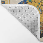 Gustav Klimt Style Blue and Gold Butterfly Bath Mat Gallery Image 2