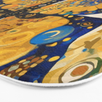 Gustav Klimt Style Blue and Gold Butterfly Bath Mat Gallery Image 3