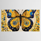 Gustav Klimt Style Blue and Gold Butterfly Tablecloth Gallery Image 2