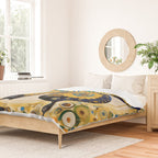Gustav Klimt Style Blue and Gold Butterfly Duvet Cover Gallery Image 2
