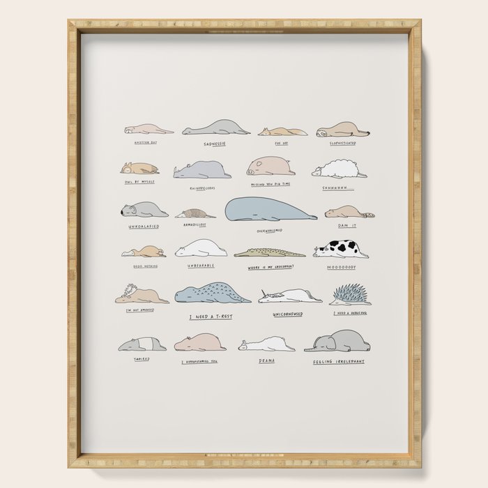 The Moody Animals (Colours) Serving Tray Gallery Image 1