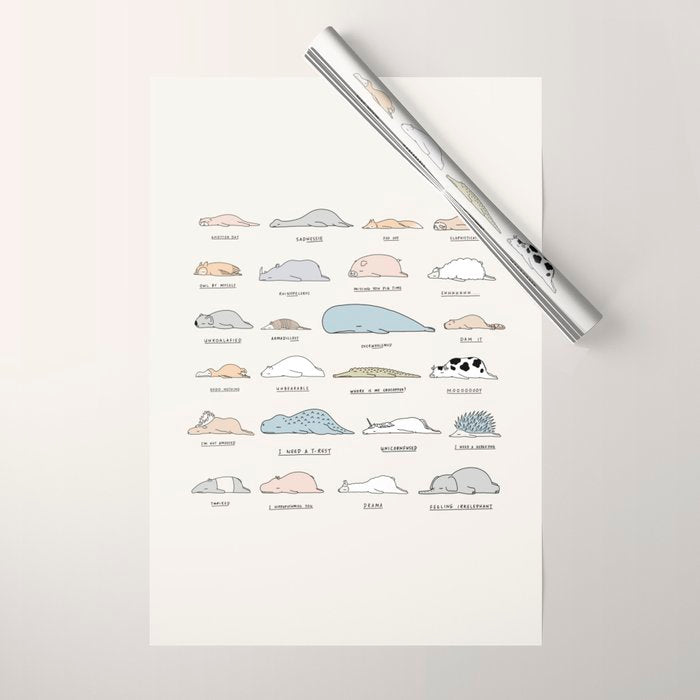 The Moody Animals (Colours) Wrapping Paper Gallery Image 1