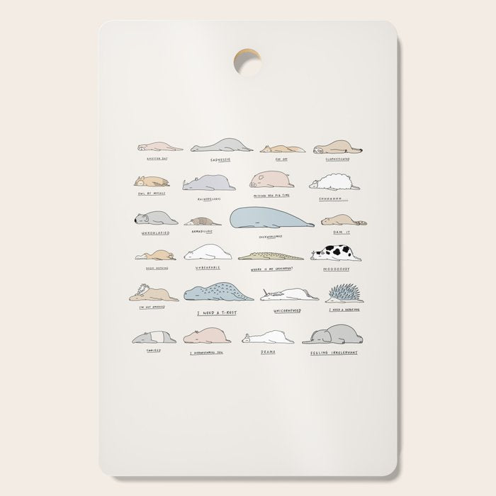 The Moody Animals (Colours) Cutting Board Gallery Image 1