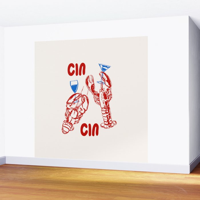 Cin Cin Lobster Doodle Wall Mural Gallery Image 2
