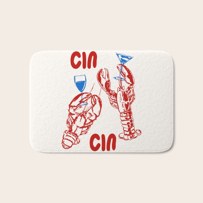 Cin Cin Lobster Doodle Bath Mat Gallery Image 1