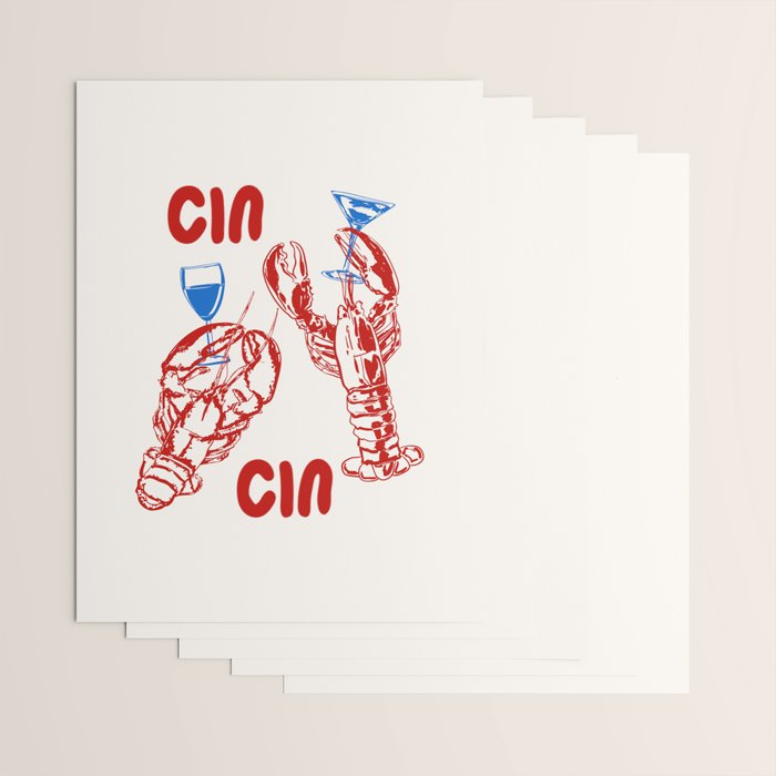 Cin Cin Lobster Doodle Wrapping Paper Gallery Image 3