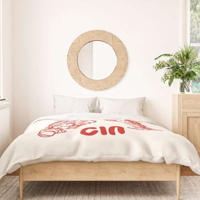 Cin Cin Lobster Doodle Duvet Cover Gallery Image 3