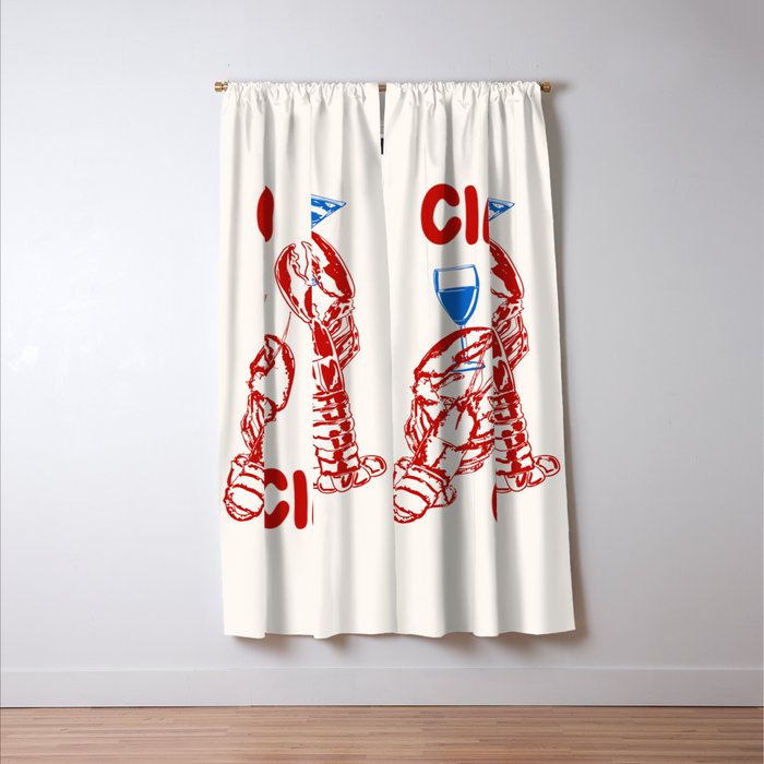 Cin Cin Lobster Doodle Window Curtain Gallery Image 3