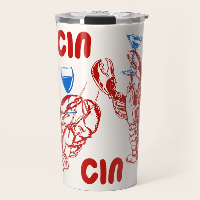 Cin Cin Lobster Doodle Travel Mug Gallery Image 1