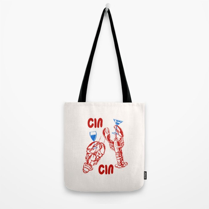 Cin Cin Lobster Doodle Tote Bag Gallery Image 2